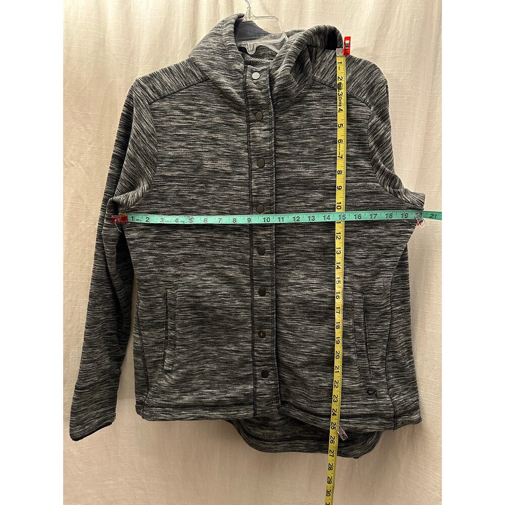 Mountain Hardwear Womens Fleece Hoodie Jacket Snap Buttons Heather Gray Large - Picture 11 of 11